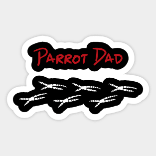 Parrot Dad with Footprints Sticker